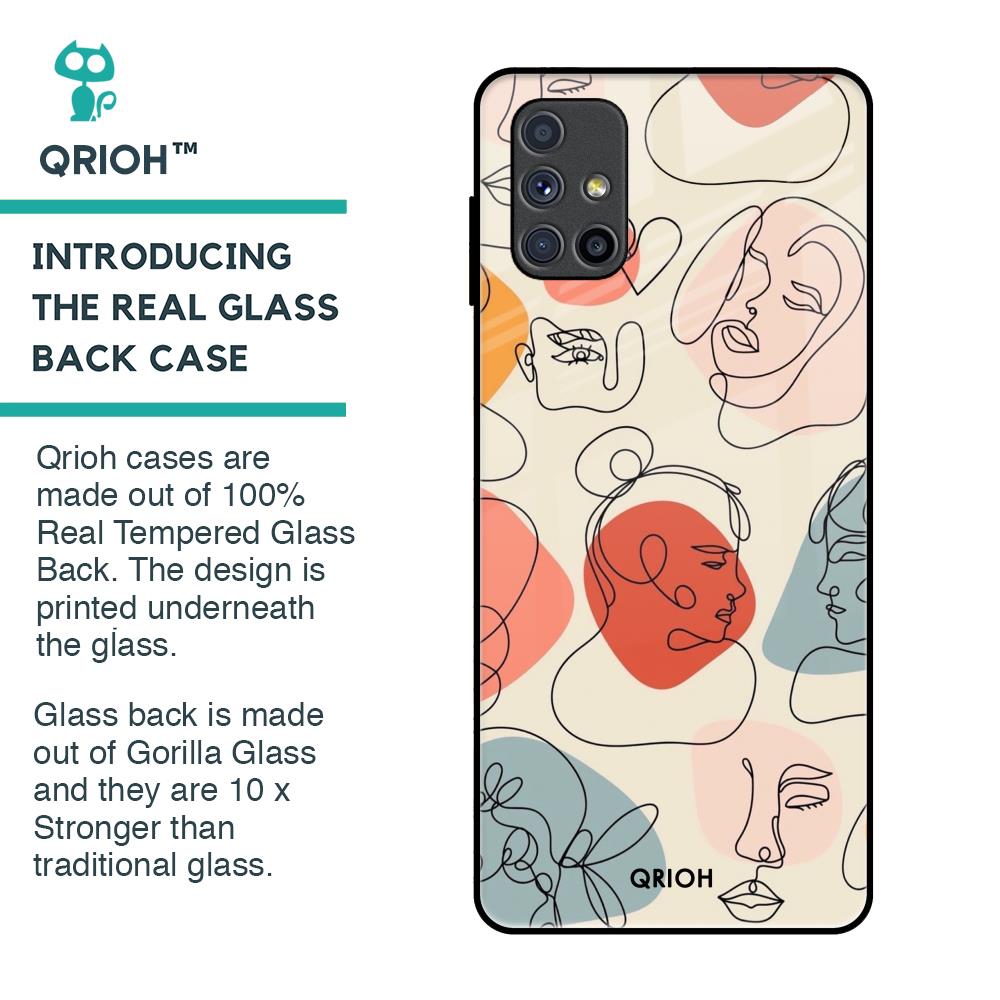 Abstract Faces Glass Case for Samsung Galaxy M51