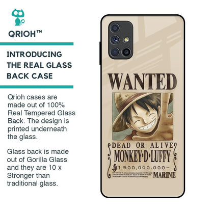 Luffy Wanted Glass Case for Samsung Galaxy M51