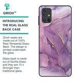 Purple Gold Marble Glass Case for Samsung Galaxy M51
