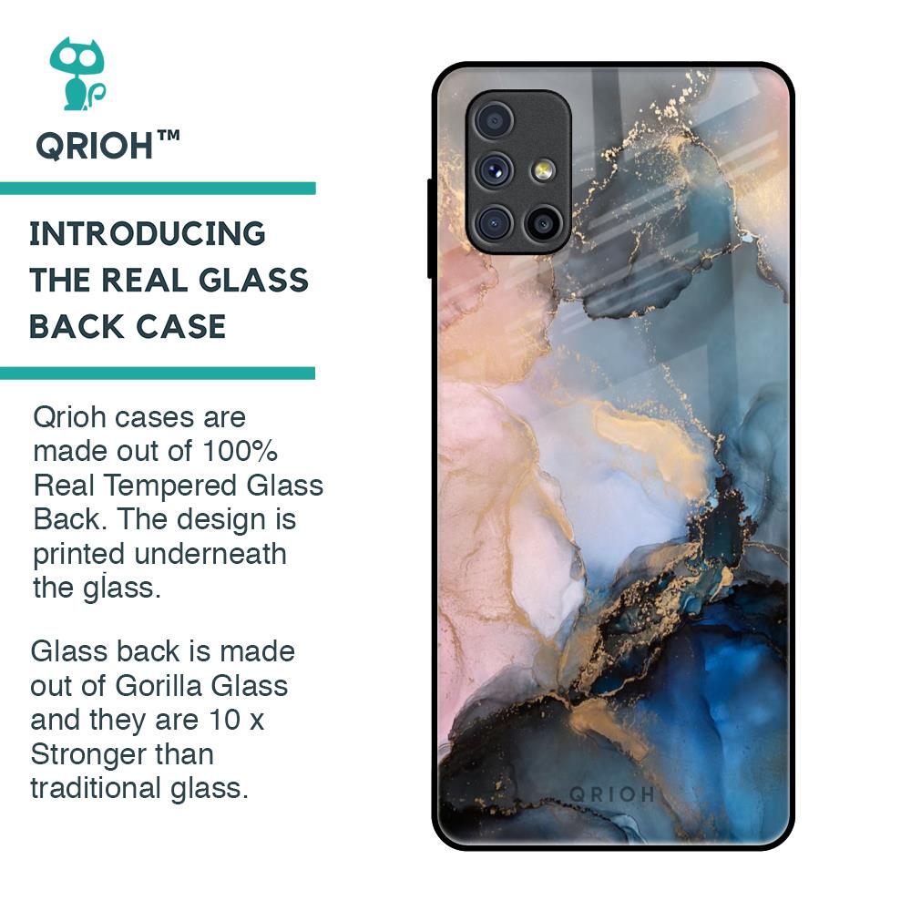 Marble Ink Abstract Glass Case for Samsung Galaxy M51