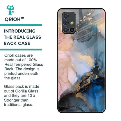 Marble Ink Abstract Glass Case for Samsung Galaxy M51