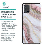 Pink & Gold Gllitter Marble Glass Case for Samsung Galaxy M51