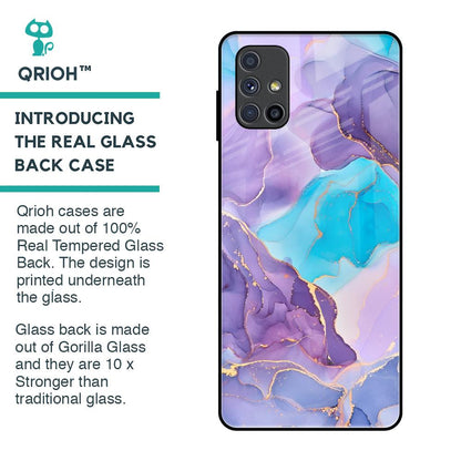 Alcohol ink Marble Glass Case for Samsung Galaxy M51