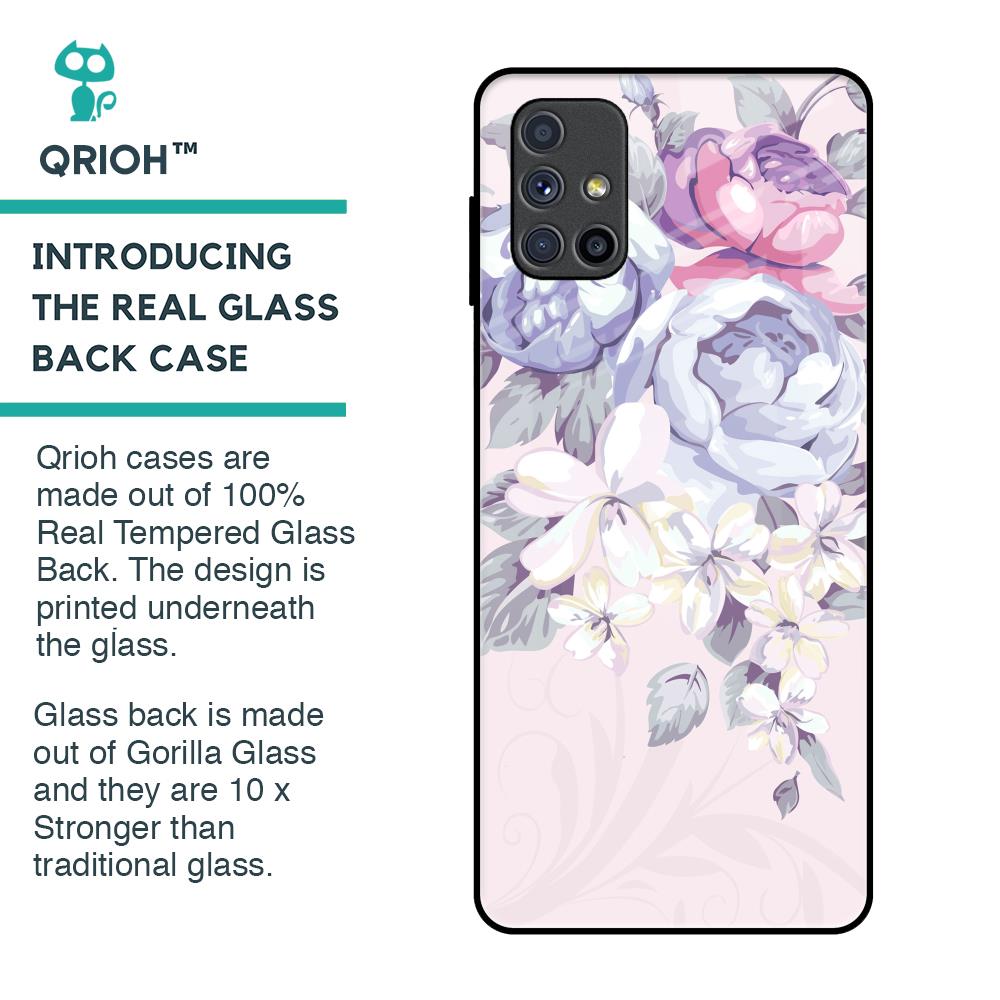 Elegant Floral Glass Case for Samsung Galaxy M51