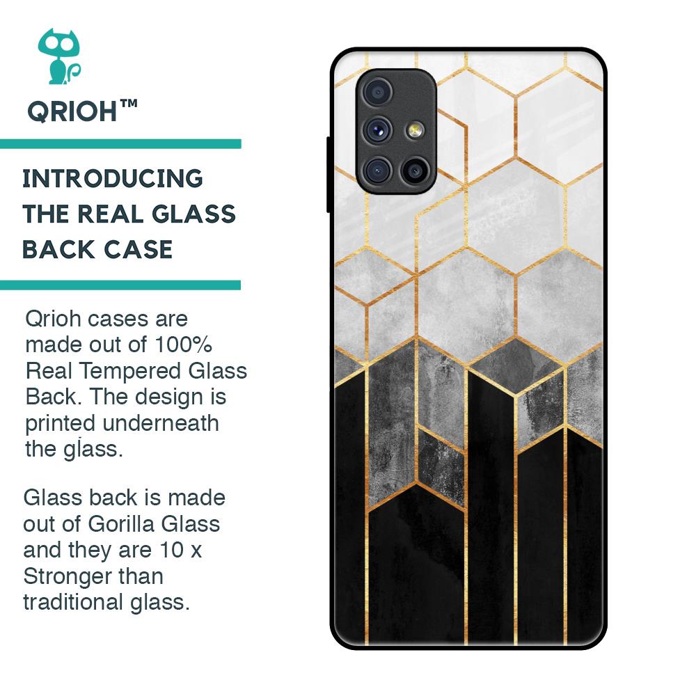 Tricolor Pattern Glass Case for Samsung Galaxy M51