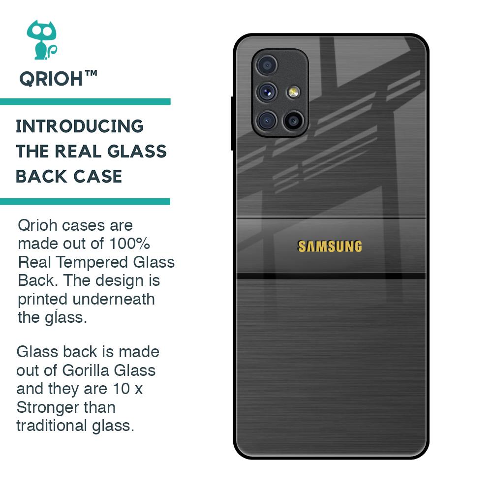 Grey Metallic Glass Case For Samsung Galaxy M51