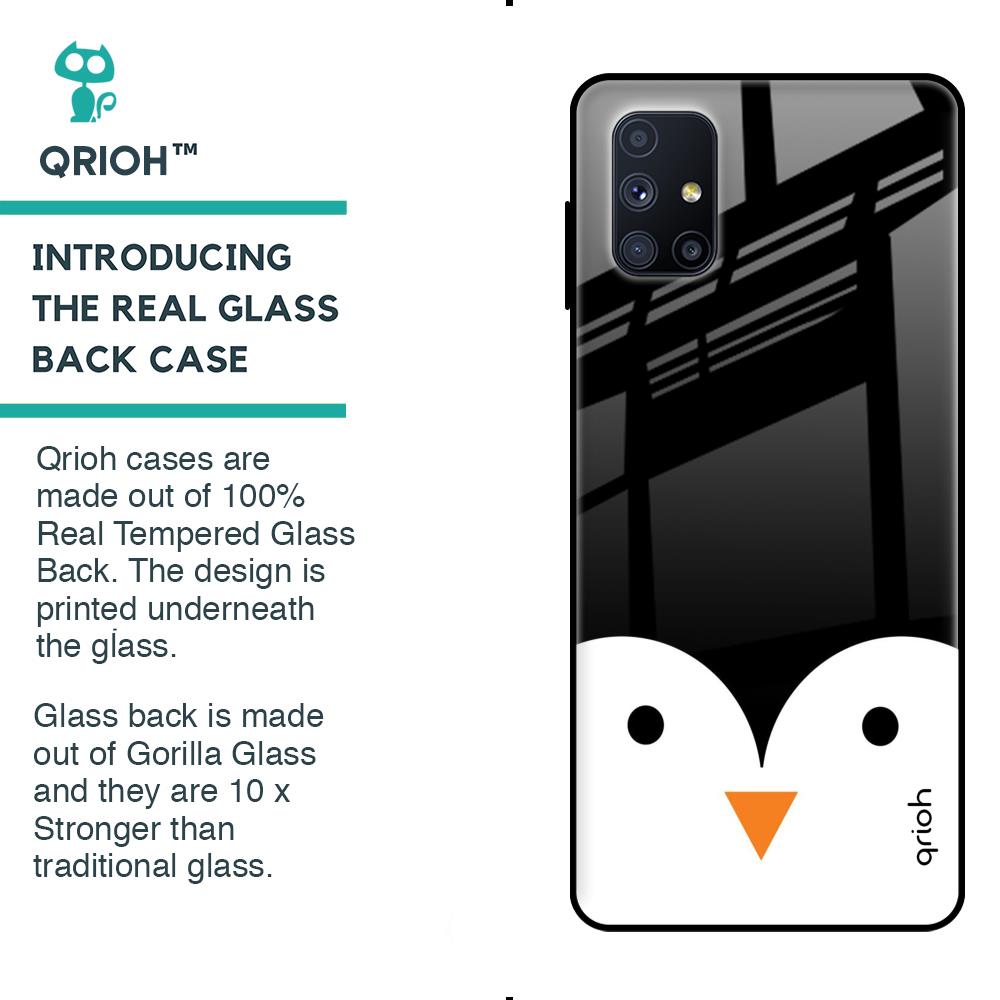 Cute Penguin Glass Case for Samsung Galaxy M51