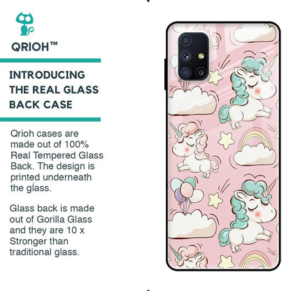 Balloon Unicorn Glass case for Samsung Galaxy M51