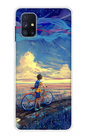 Riding Bicycle to Dreamland Samsung Galaxy M51 Back Cover