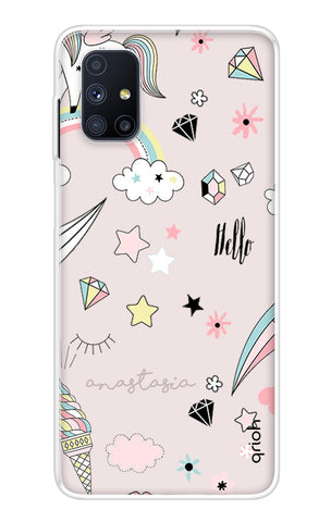 Unicorn Doodle Samsung Galaxy M51 Back Cover