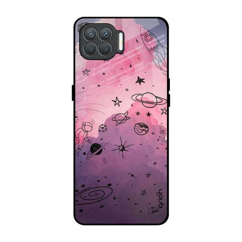 Space Doodles Oppo F17 Pro Glass Back Cover Online