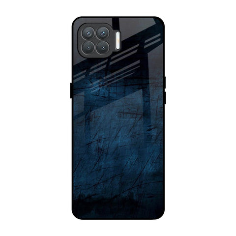 Dark Blue Grunge Oppo F17 Pro Glass Back Cover Online
