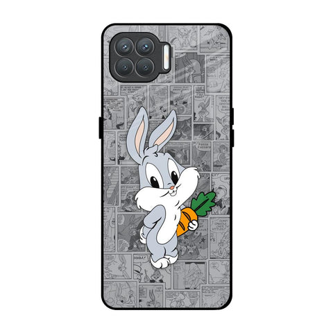 Cute Baby Bunny Oppo F17 Pro Glass Back Cover Online