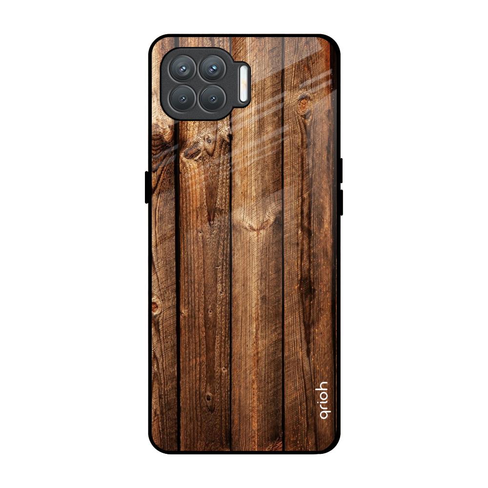 Timber Printed Oppo F17 Pro Glass Back Cover Online