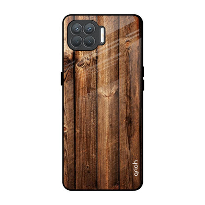 Timber Printed Oppo F17 Pro Glass Back Cover Online