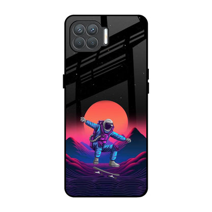 Retro Astronaut Oppo F17 Pro Glass Back Cover Online