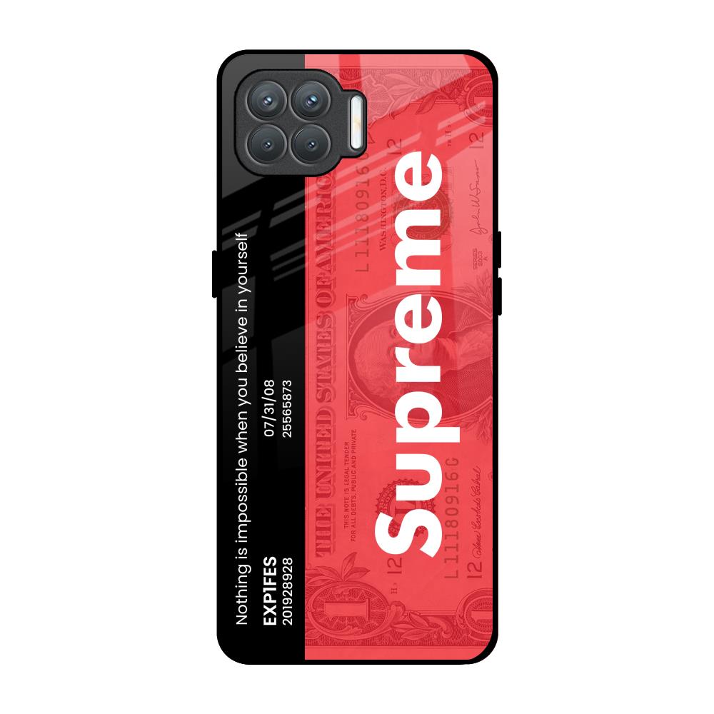 Supreme Ticket Oppo F17 Pro Glass Back Cover Online