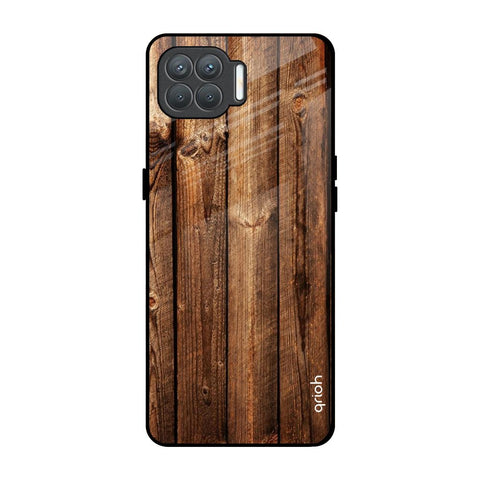 Timber Printed Oppo F17 Pro Glass Back Cover Online