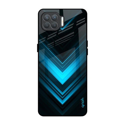 Vertical Blue Arrow Oppo F17 Pro Glass Back Cover Online