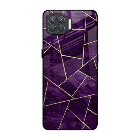 Geometric Purple Oppo F17 Pro Glass Back Cover Online