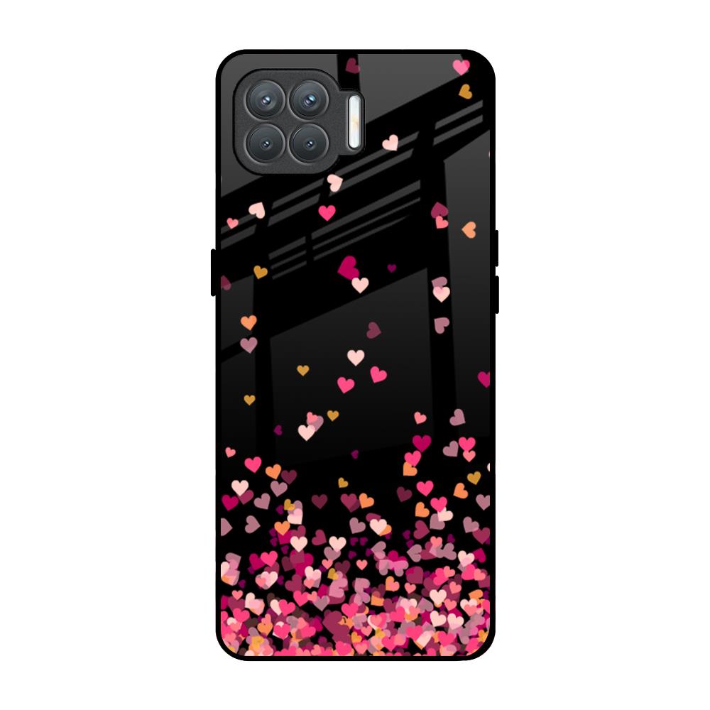 Heart Rain Fall Oppo F17 Pro Glass Back Cover Online