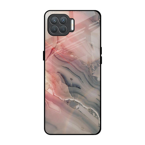 Pink And Grey Marble Oppo F17 Pro Glass Back Cover Online