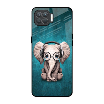 Adorable Baby Elephant Oppo F17 Pro Glass Back Cover Online