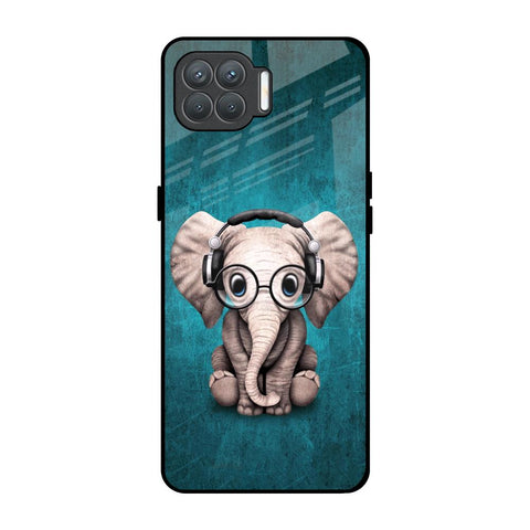 Adorable Baby Elephant Oppo F17 Pro Glass Back Cover Online