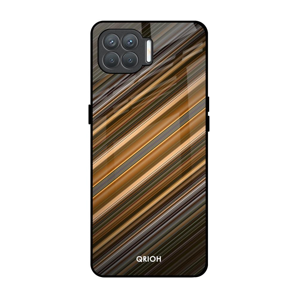 Diagonal Slash Pattern Oppo F17 Pro Glass Back Cover Online