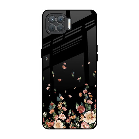 Floating Floral Print Oppo F17 Pro Glass Back Cover Online
