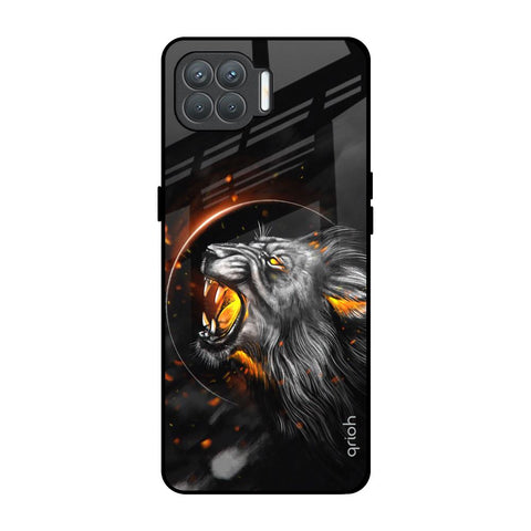 Aggressive Lion Oppo F17 Pro Glass Back Cover Online