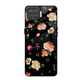 Black Spring Floral Oppo F17 Pro Glass Back Cover Online