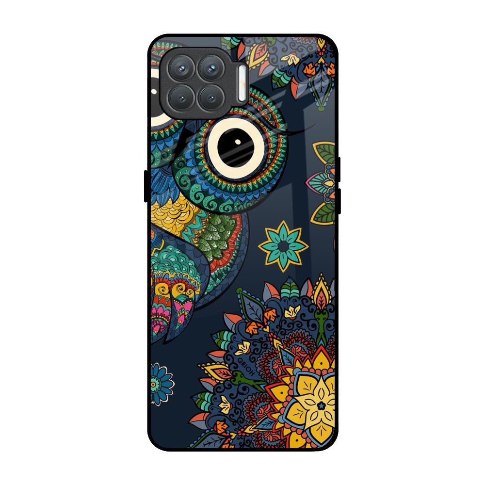 Owl Art Oppo F17 Pro Glass Back Cover Online