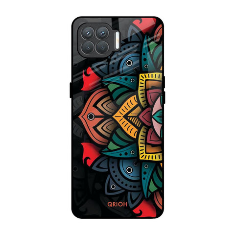 Retro Gorgeous Flower Oppo F17 Pro Glass Back Cover Online