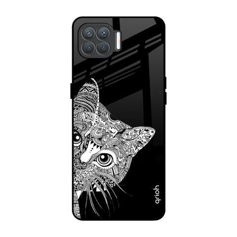 Kitten Mandala Oppo F17 Pro Glass Back Cover Online