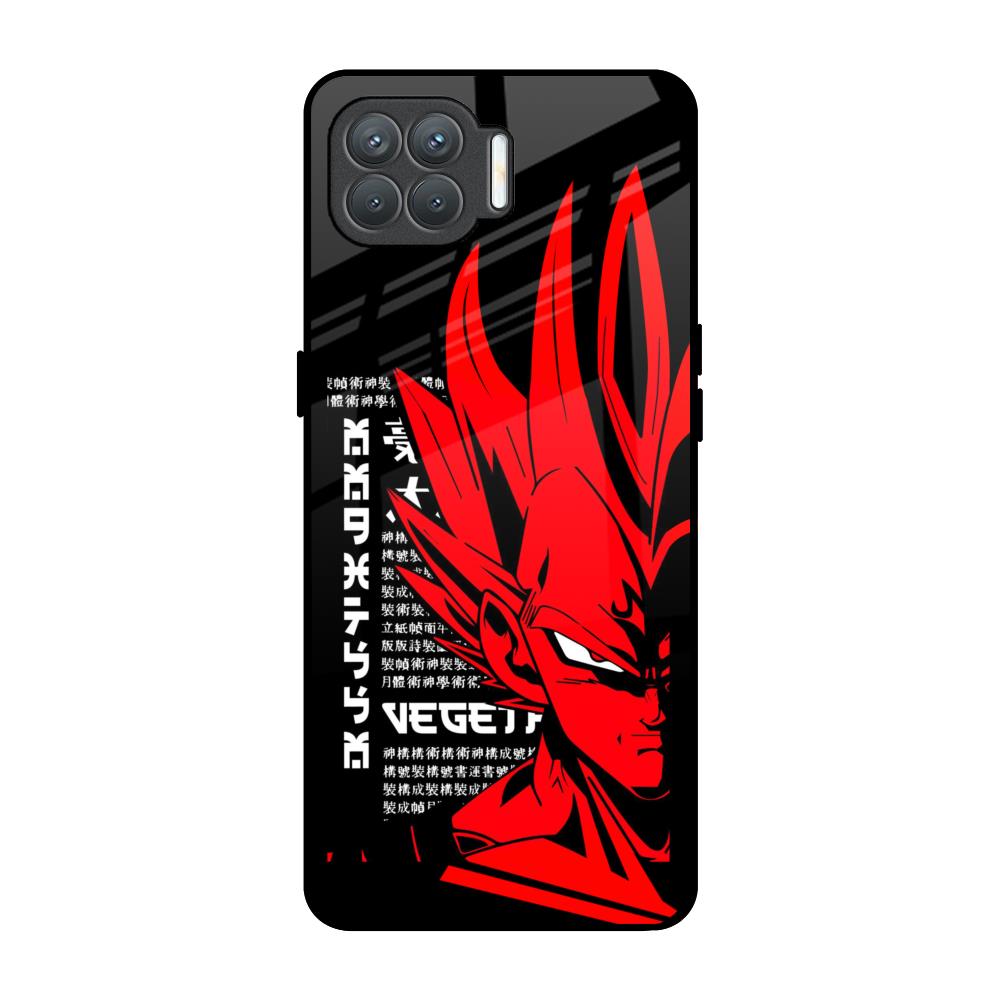 Red Vegeta Oppo F17 Pro Glass Back Cover Online