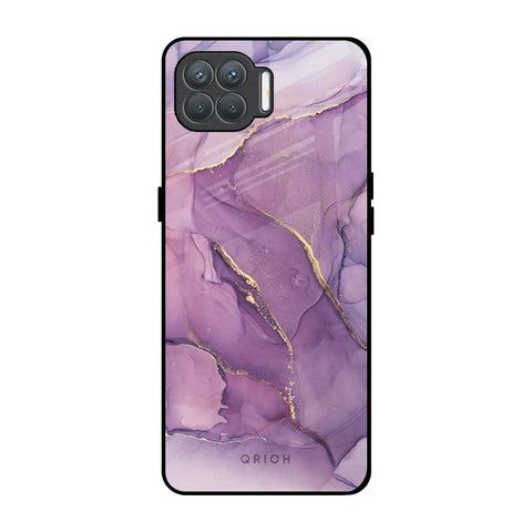 Purple Gold Marble Oppo F17 Pro Glass Back Cover Online