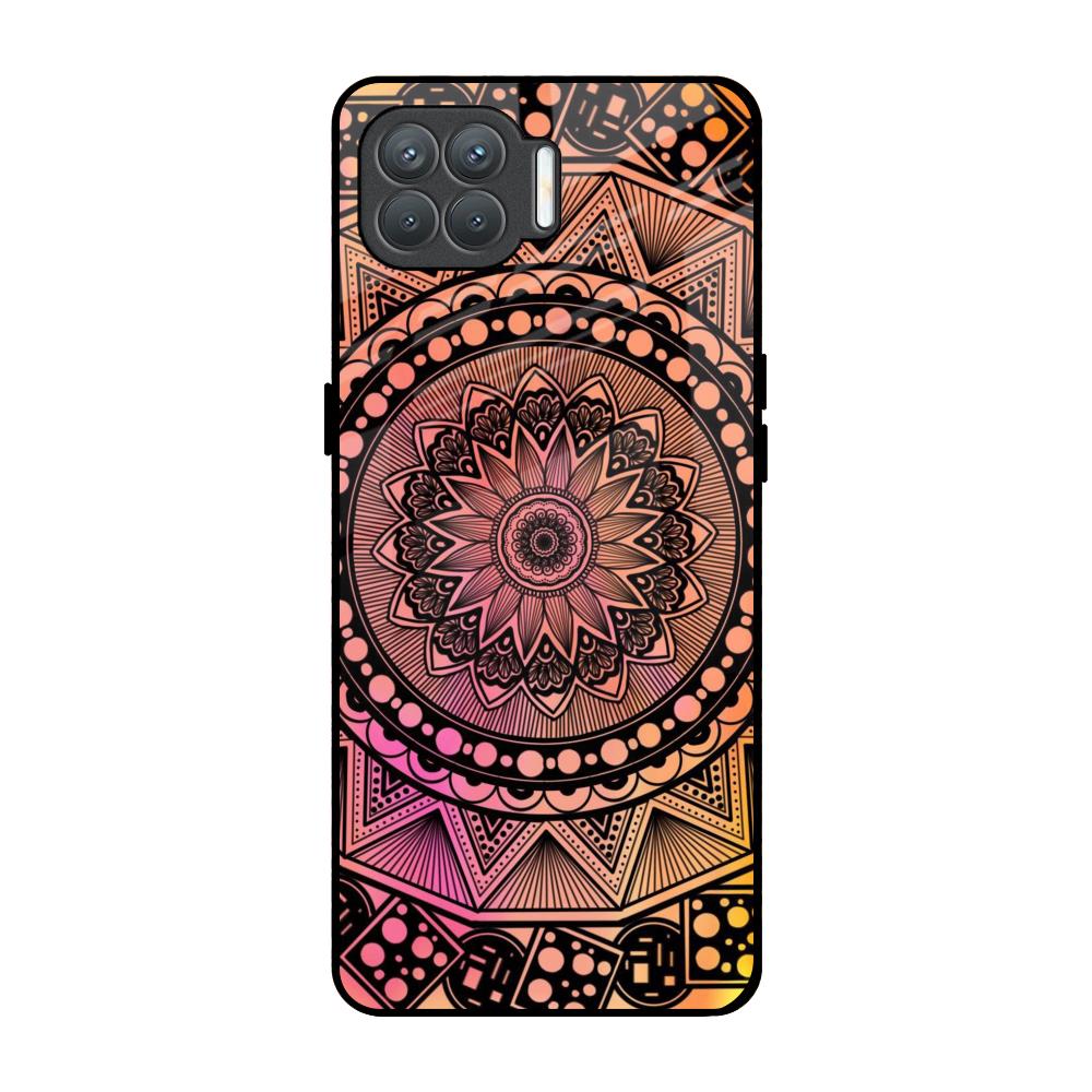 Floral Mandala Oppo F17 Pro Glass Back Cover Online