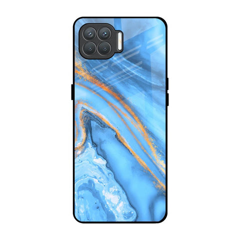 Vibrant Blue Marble Oppo F17 Pro Glass Back Cover Online