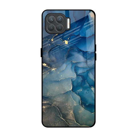 Blue Cool Marble Oppo F17 Pro Glass Back Cover Online