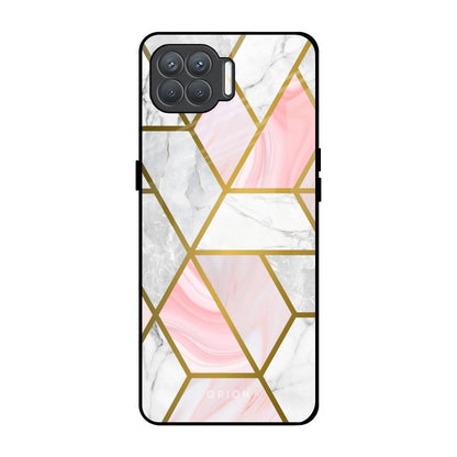 Geometrical Marble Oppo F17 Pro Glass Back Cover Online