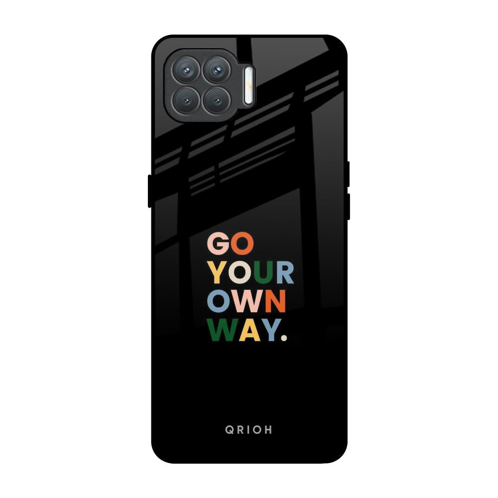 Go Your Own Way Oppo F17 Pro Glass Back Cover Online