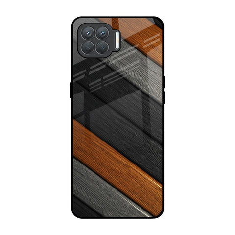 Tri Color Wood Oppo F17 Pro Glass Back Cover Online