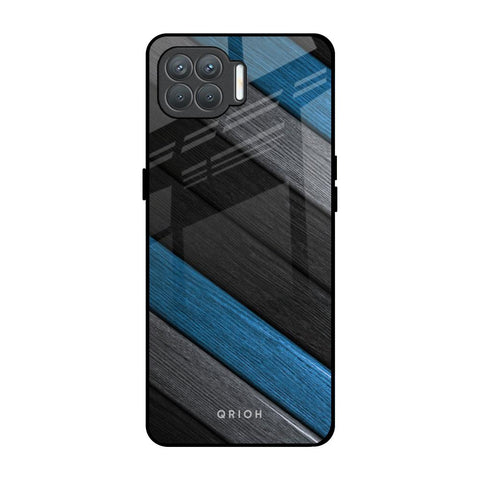 Multicolor Wooden Effect Oppo F17 Pro Glass Back Cover Online