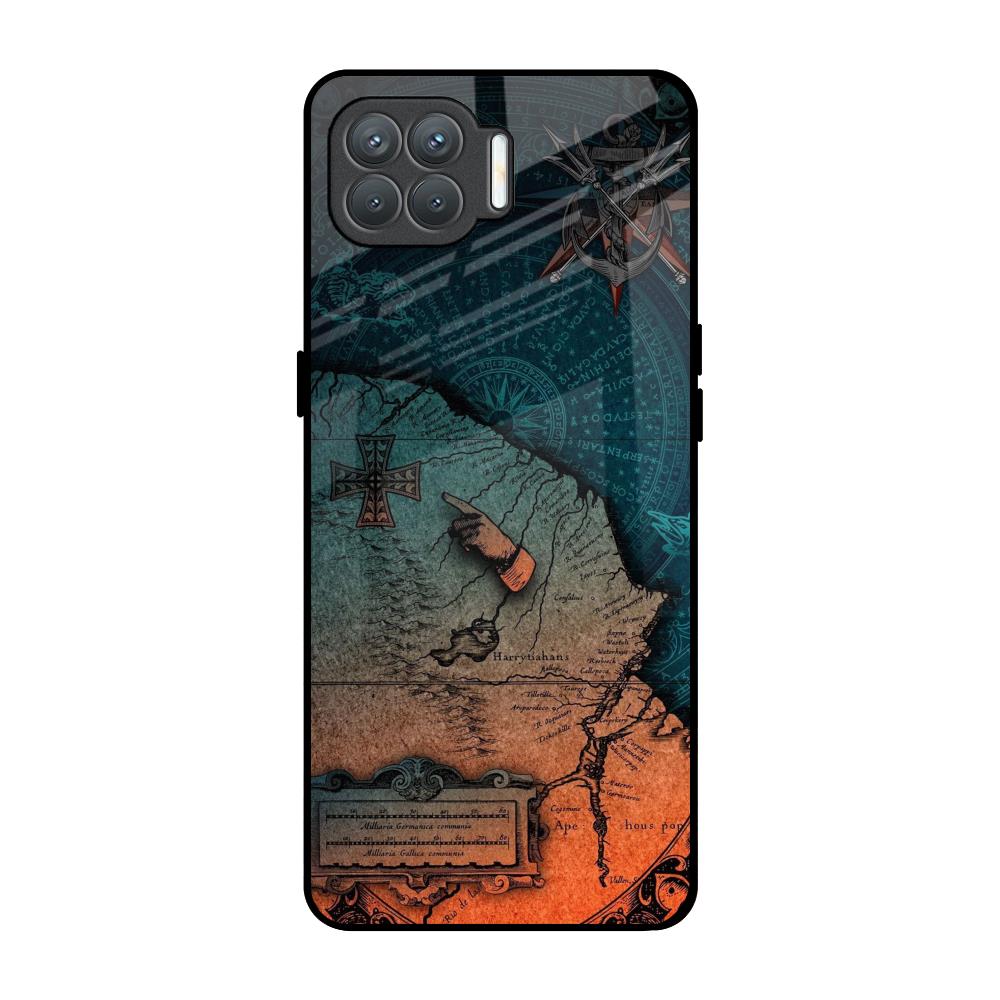 Geographical Map Oppo F17 Pro Glass Back Cover Online