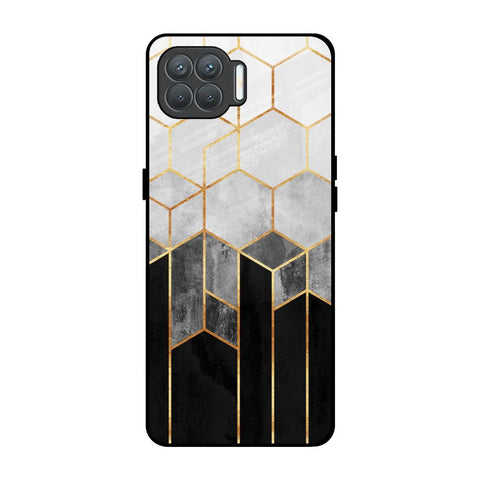 Tricolor Pattern Oppo F17 Pro Glass Back Cover Online