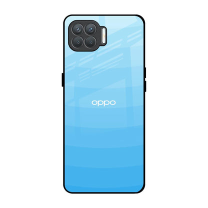 Wavy Blue Pattern Oppo F17 Pro Glass Back Cover Online