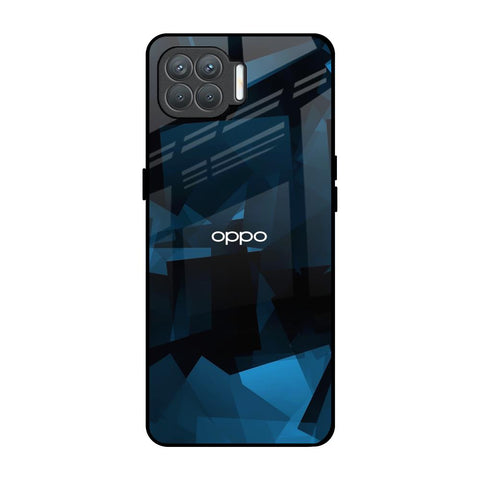 Polygonal Blue Box Oppo F17 Pro Glass Back Cover Online
