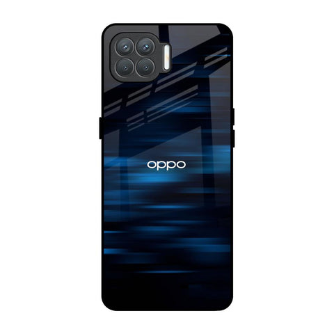 Blue Rough Abstract Oppo F17 Pro Glass Back Cover Online