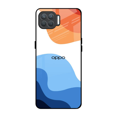 Wavy Color Pattern Oppo F17 Pro Glass Back Cover Online